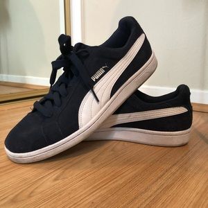 Puma Navy Suede Leather Smash Shoes - M 10.5